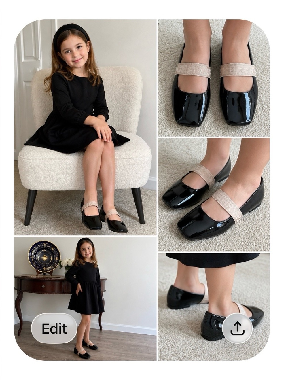 Burberry Kids Patent Leather Mary Jane Flats
